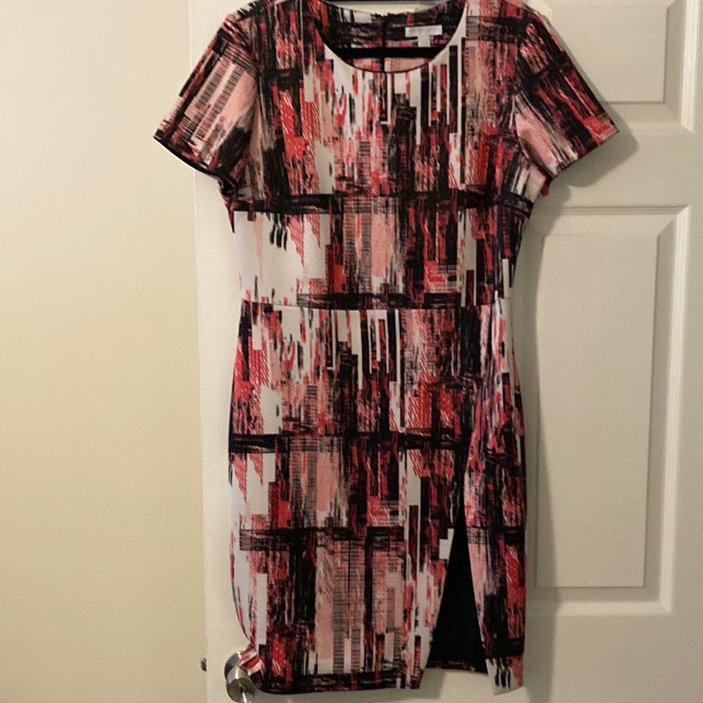 New York & Company Women’s Abstract Retro Print Scuba Sheath Dress (Size: Large)